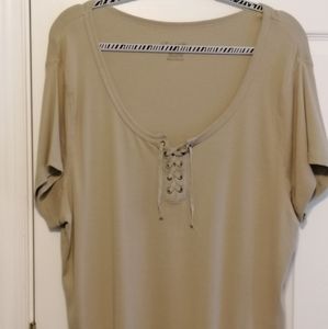 Faded Glory short sleeve top, Taupe, s…